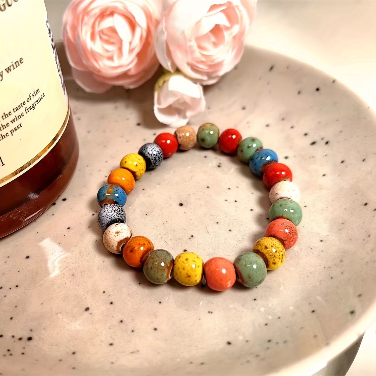 Bohemian Multicolor Beaded Bracelet - Ethnic Patterns Glass Beads